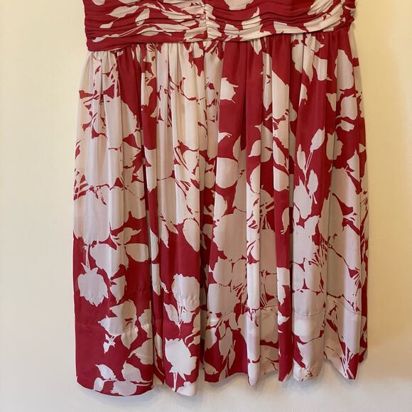 Talbots 14 fit & flare mini dress red white polyester business casual floral - Picture 7 of 7